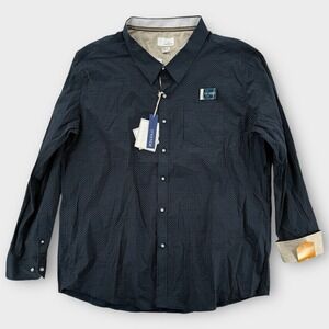 Craft + Flow Shirt Mens 2XL Blue Polka Dot Long Sleeve Cotton Button Down